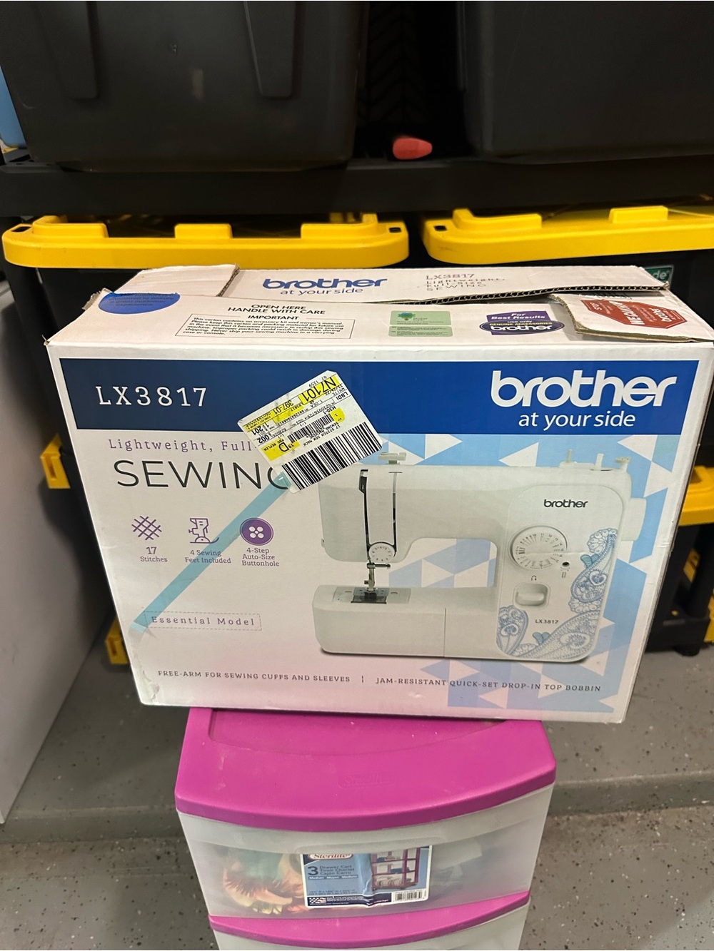 Brother LX3817 Sewing Machine - White & Blue Boxed